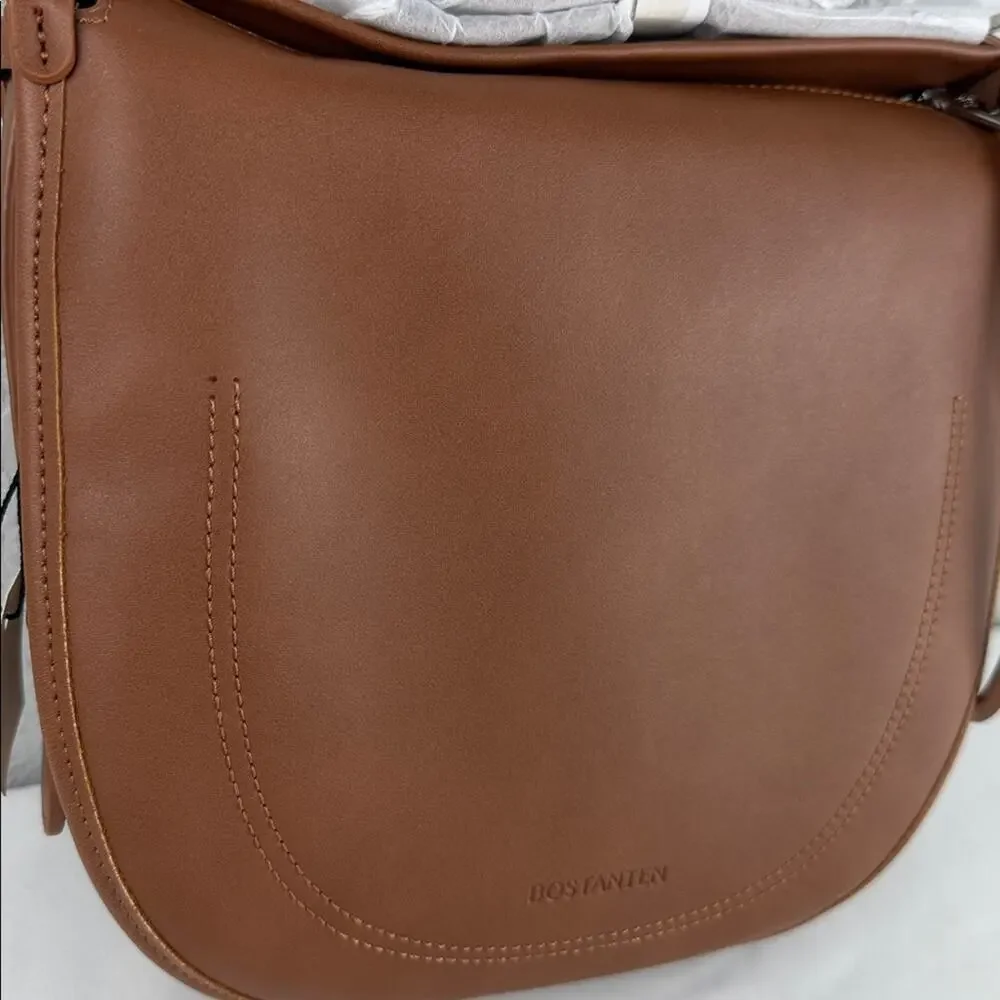 NWOT Elegant Brown Vegan Leather Shoulder Bag